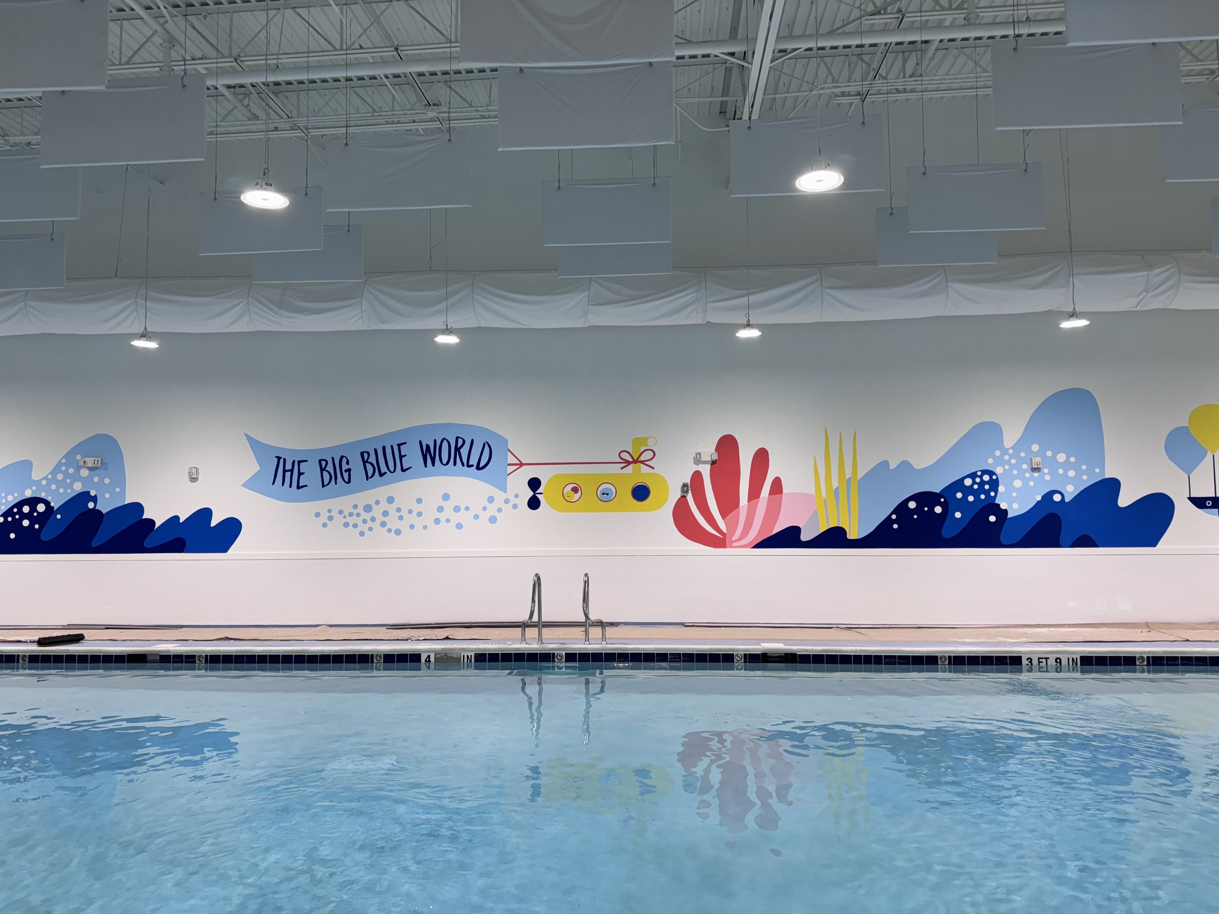 Big Blue Swim School - Pool Deck Mural 2