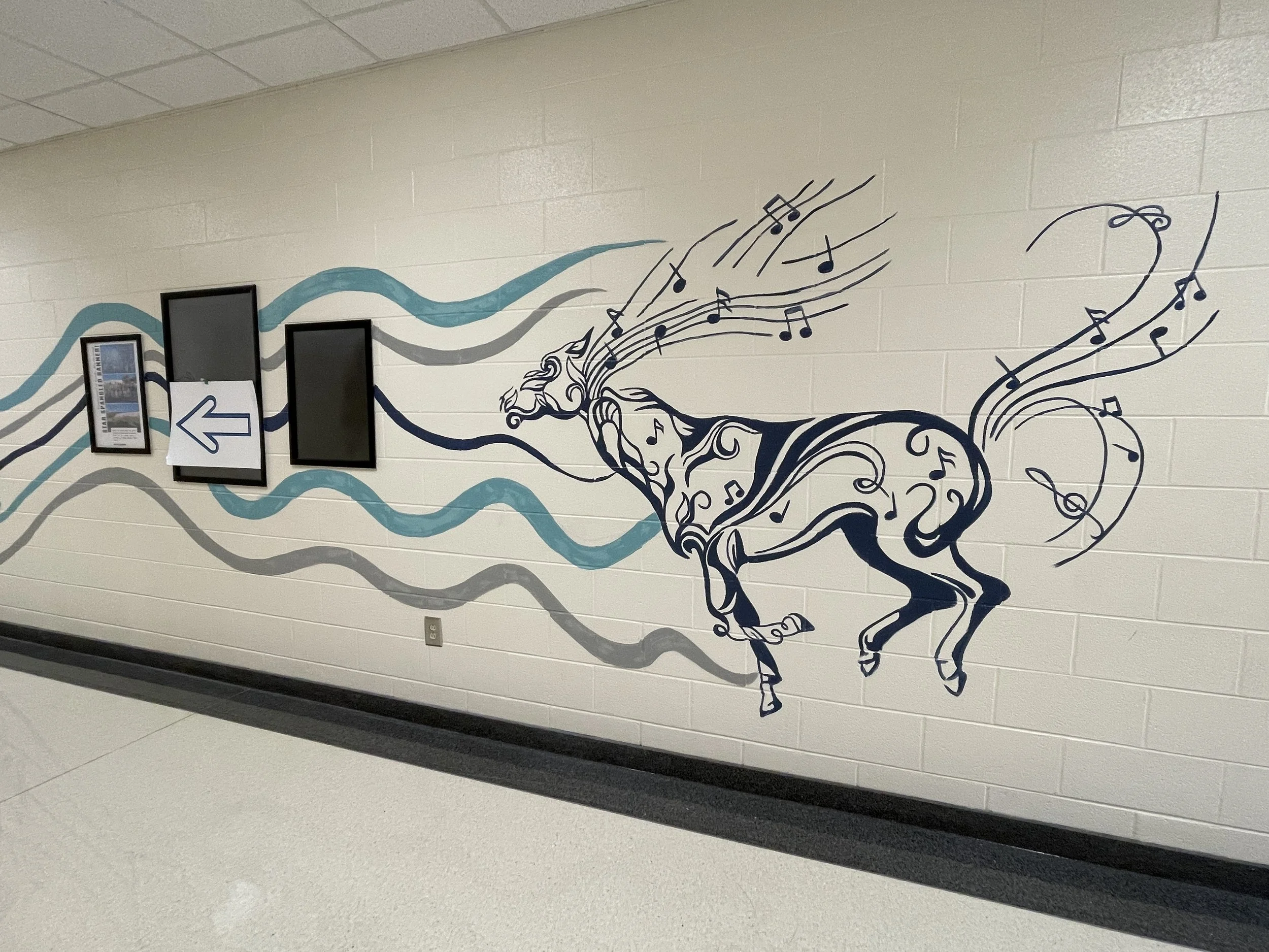 Muller Middle School Music hallway
