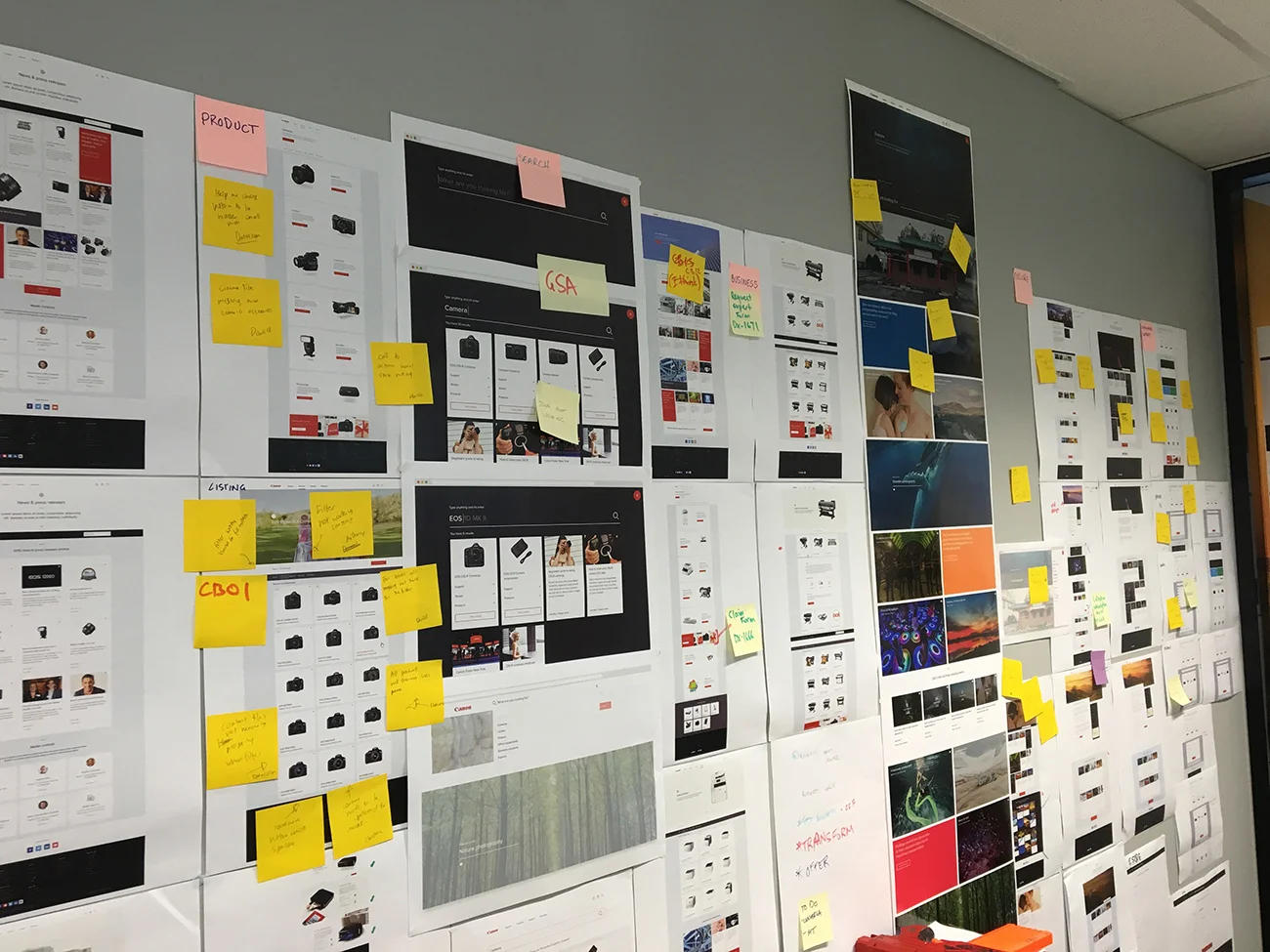 Creating a wall with all the designs