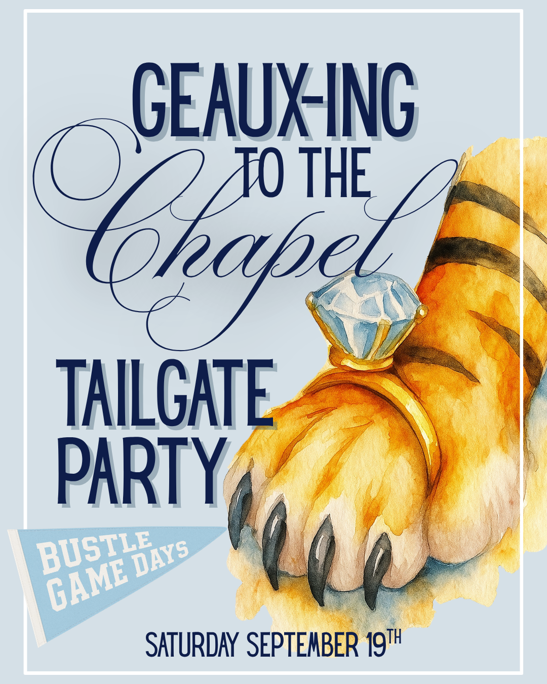 Join us in-store on Saturday, September 19th for our annual Tailgate Party! We LOVE to celebrate LSU gamedays in the store, and this is going to be the biggest one yet! Visit our Instagram to learn MORE!