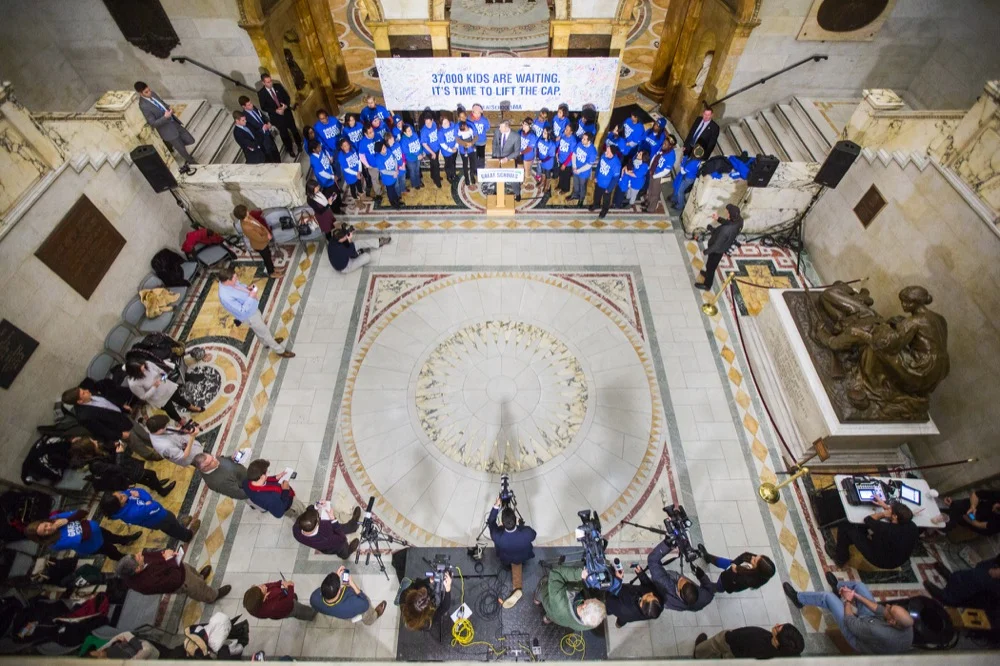 Gov. Charlie Baker Speaks at Great Schools MA's Press Conference, Nurses Hall, State House