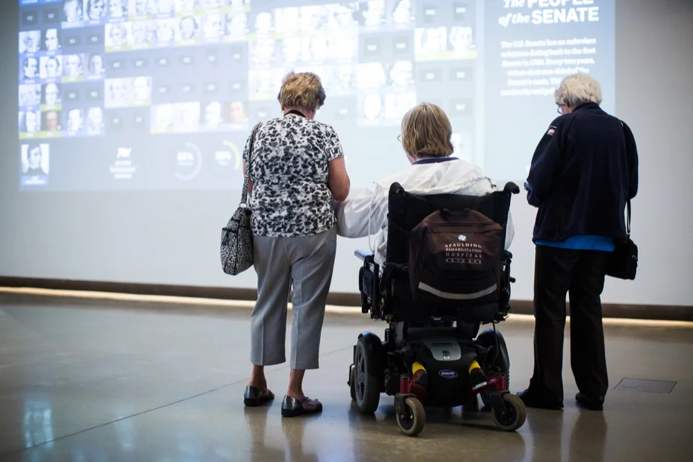 Visitors at the Edward M. Kennedy Institute for the United States Senate