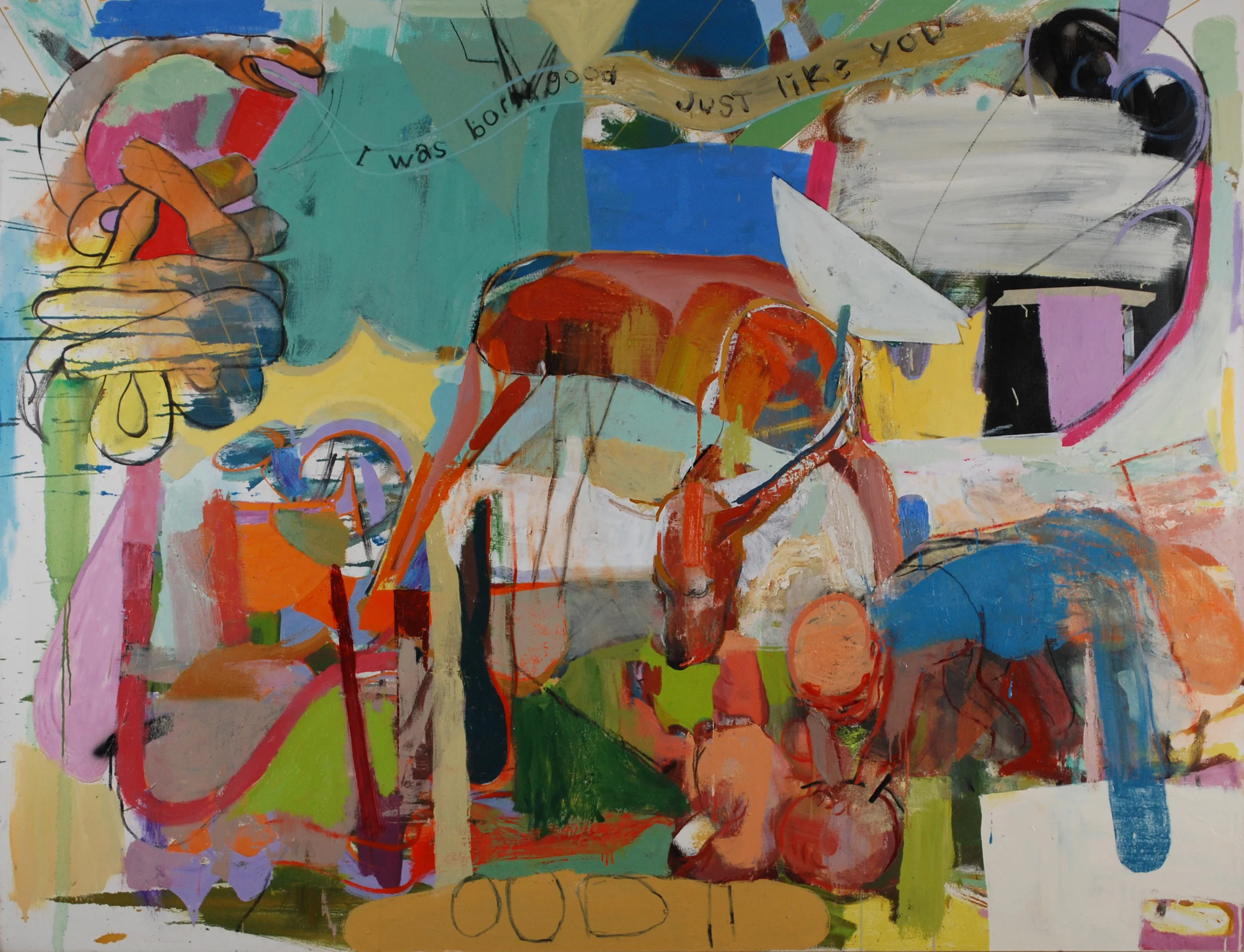  Raised by Wolves.                    oil on canvas 60"72" 