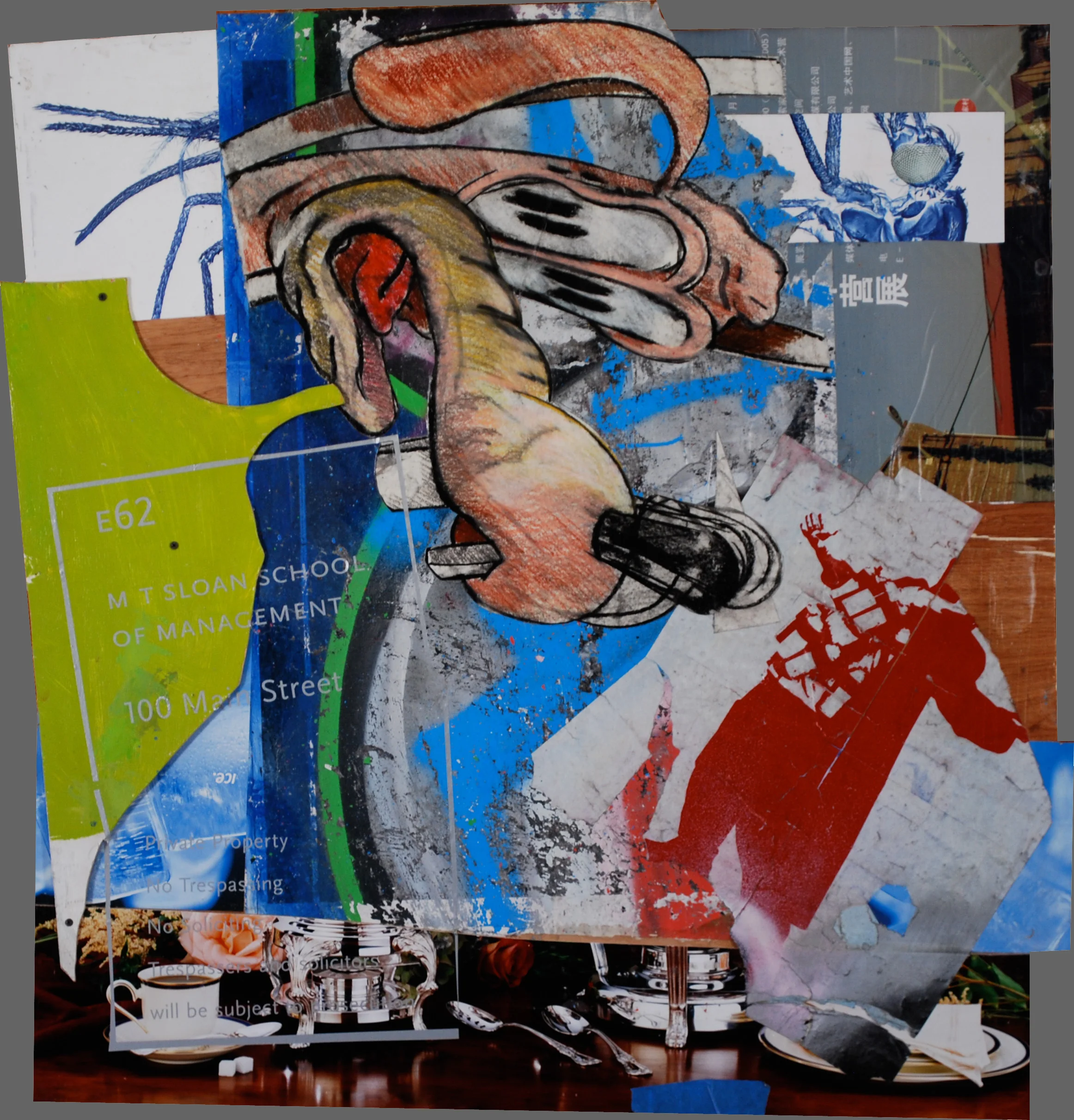  It Takes A Thief.                        mixed media collage 43"x43" 