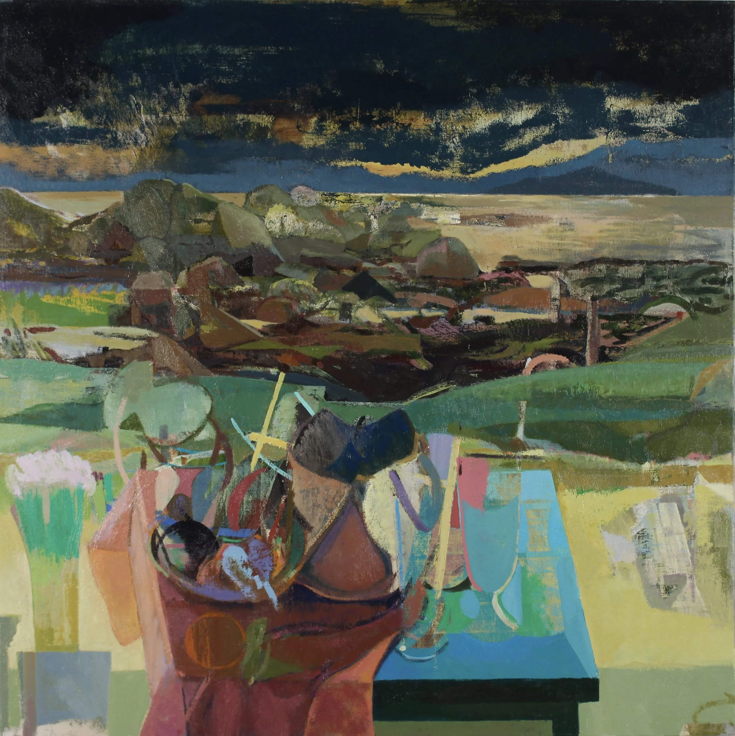  Table in the Wilderness, Coming to Terms with the Sea   oil on canvas 36”x36” 