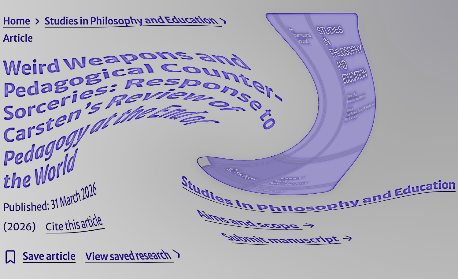 New Essay: Weird Weapons and Pedagogical Counter-Sorceries