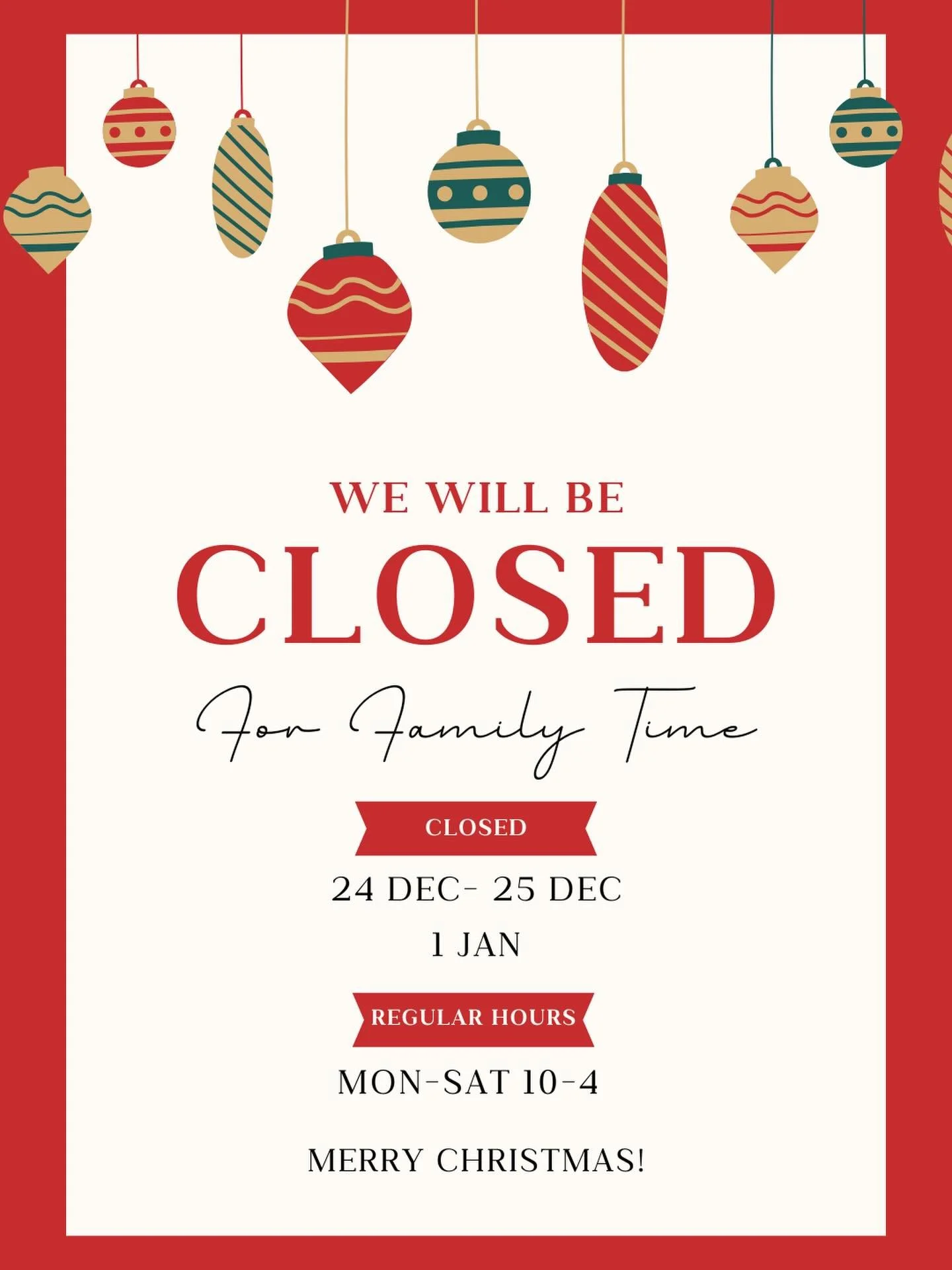 Holiday hours.
#itsalwaysteatime
