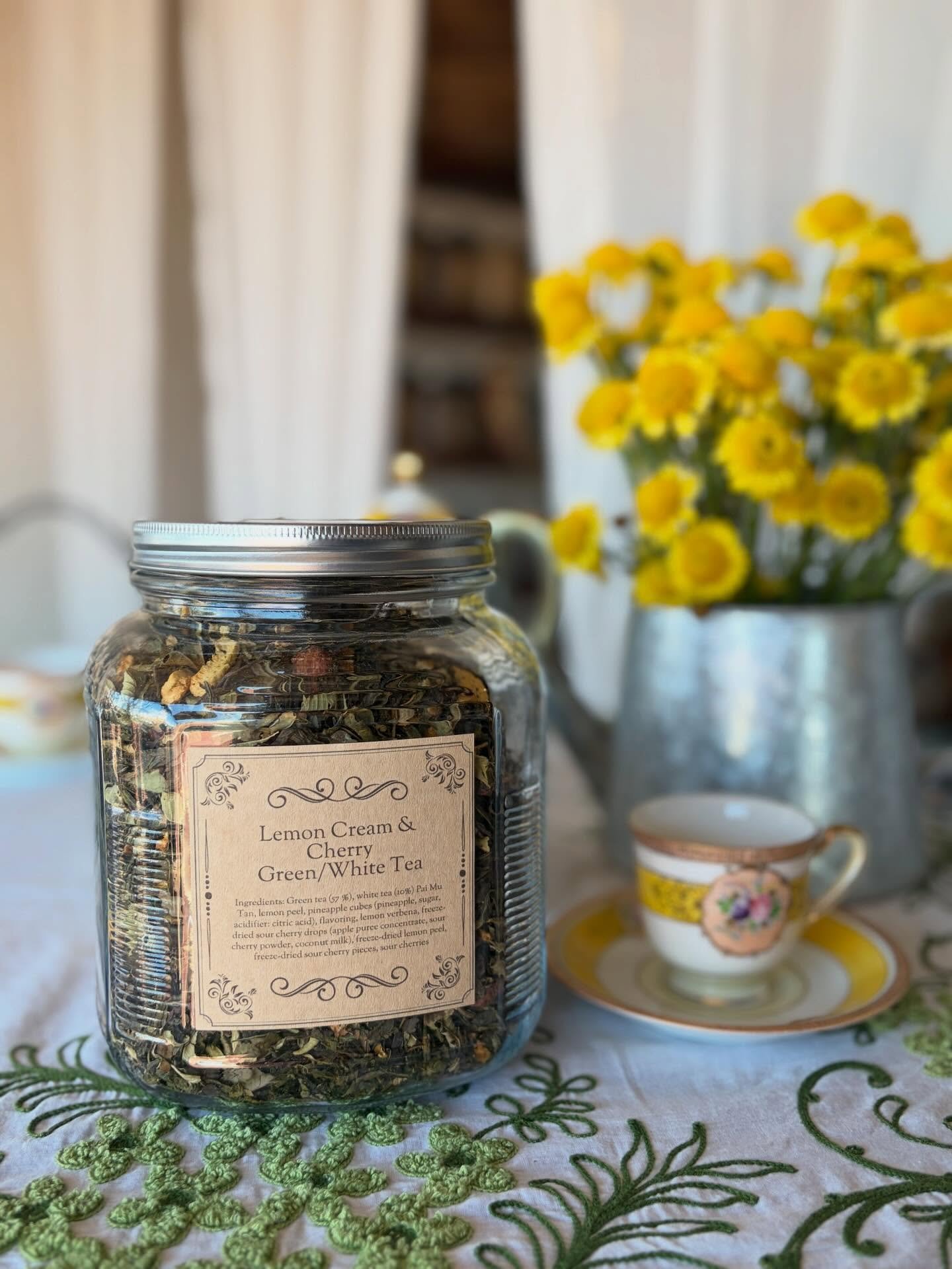 Oh y'all. This new tea: Lemon Cream &amp; Cherry Green &amp; White  is so delish &amp; divine. 🍋 🍒 

#easttexas #teashop #tealoversunite