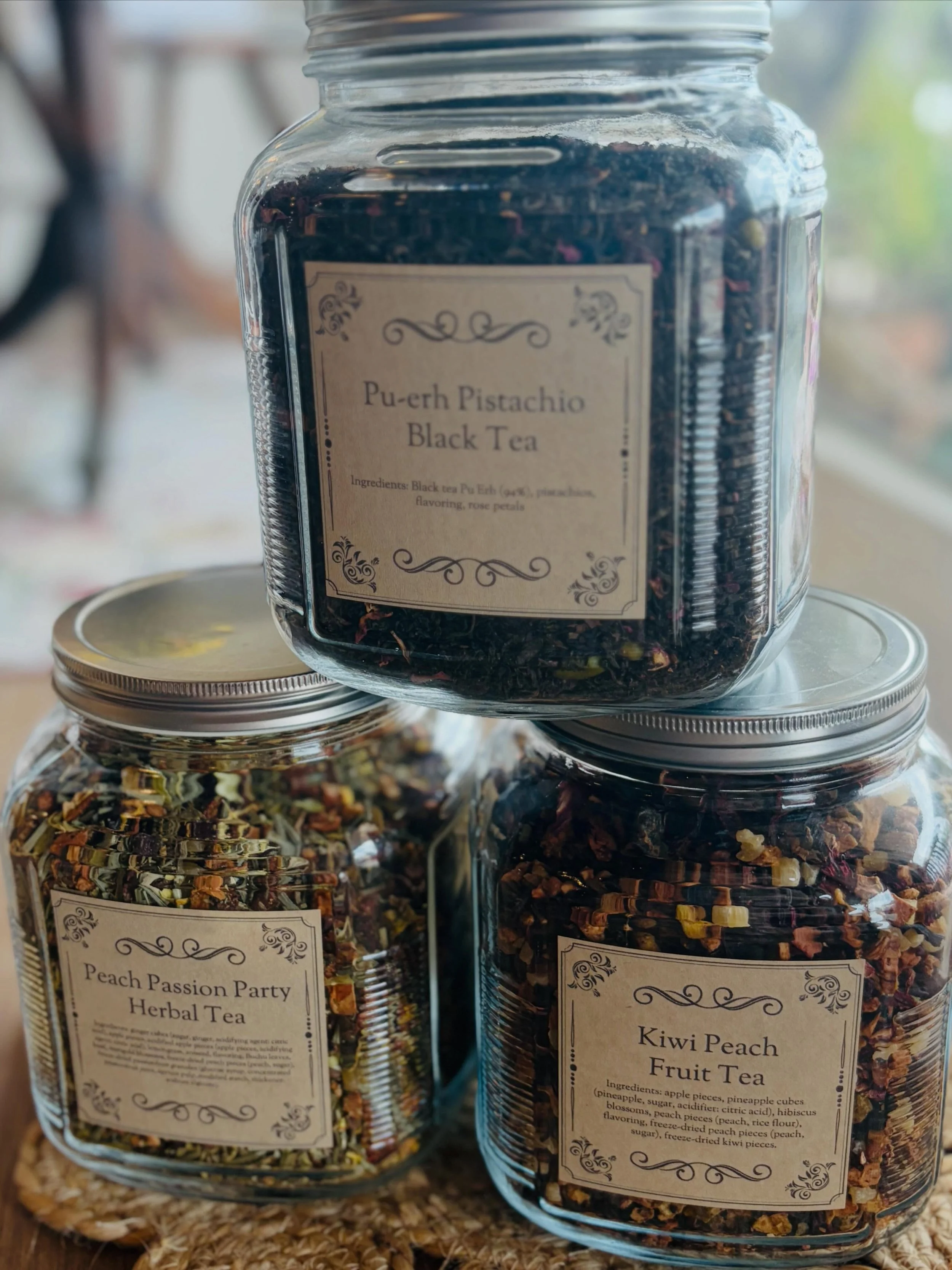 ✨ NEW TEAS HAVE ARRIVED ✨

Three new blends just landed at Three Roots Boutique and they are SO dreamy:

☕ Pu-erh Pistachio Black Tea
🍑 Peach Passion Party Herbal Tea
🥝 Kiwi Peach Fruit Tea

From rich and cozy to bright and fruity, these blends are