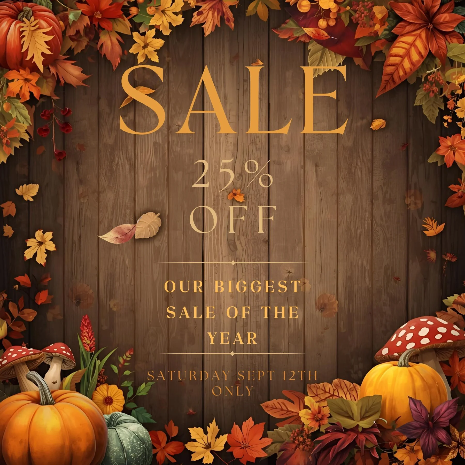 Today only! Our biggest sale of the year. 😉 🍂🍁

#easttexas