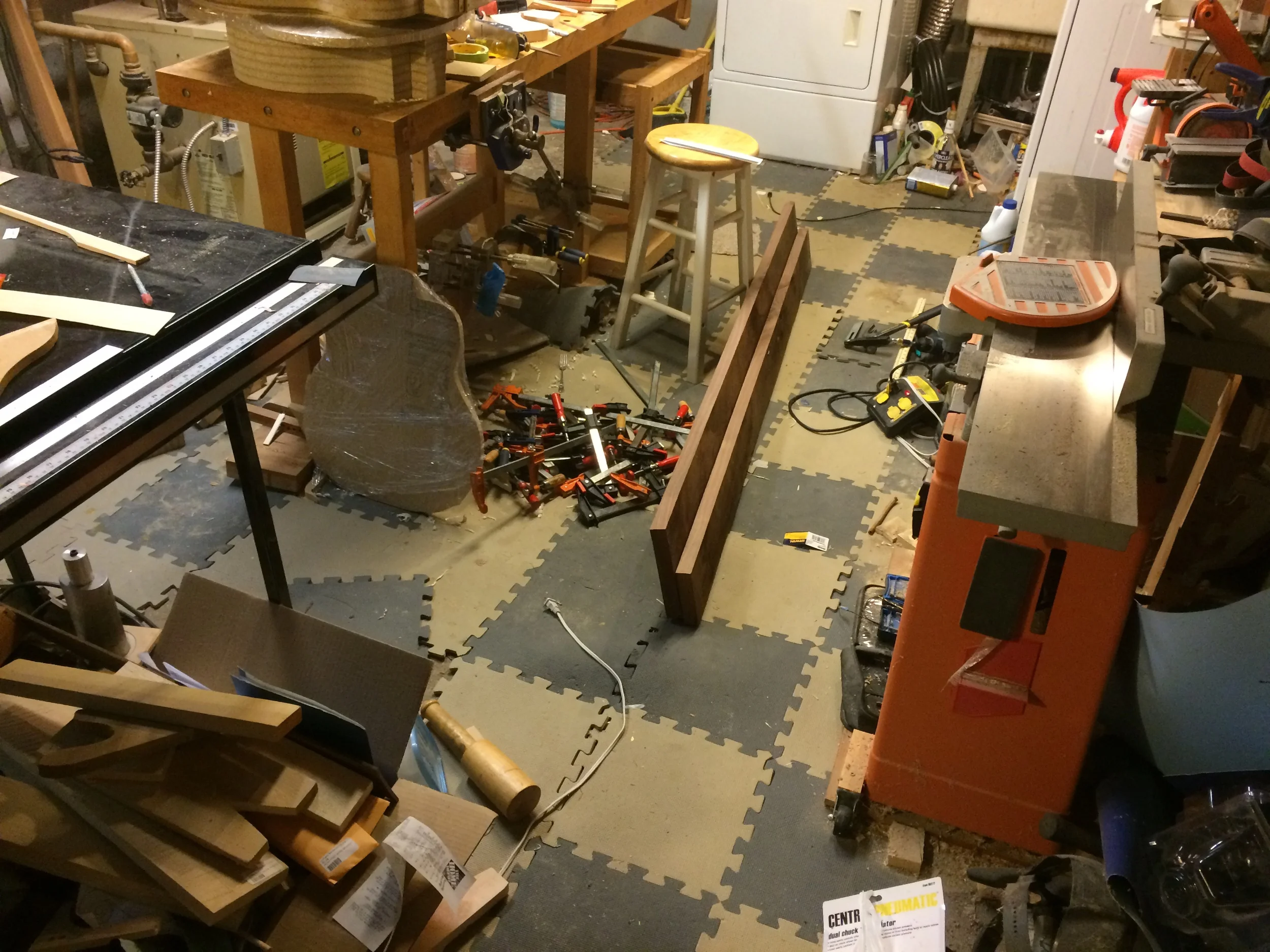 Beautiful walnut boards to be used for the laminated neck.