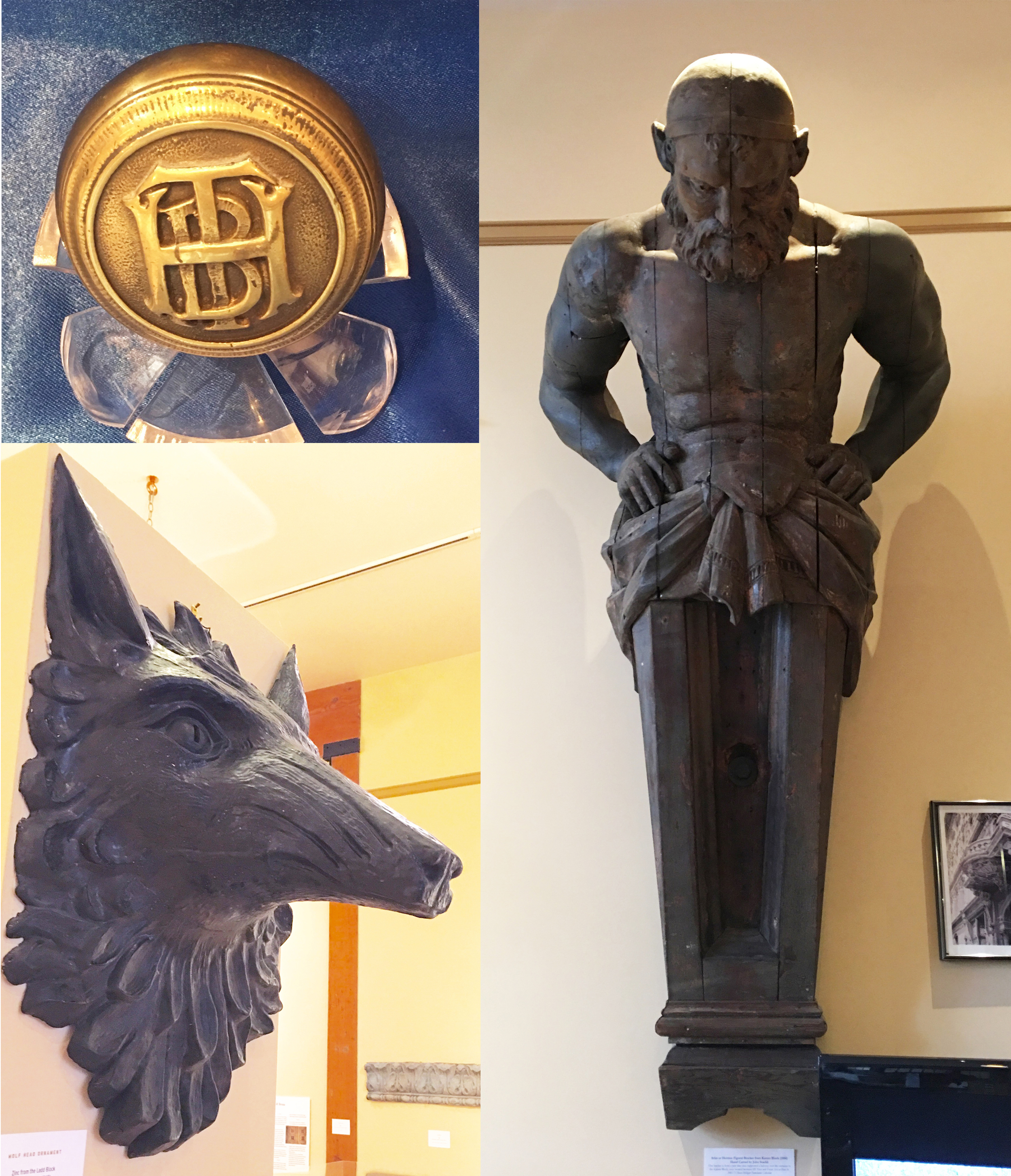 From current exhibitions: "Logos, Monograms, and Corporate Imagery: The Fine Ornament of Emblematic Hardware" and " Strength, Utility, and Beauty: Architectural Metal in the Gilded Age".