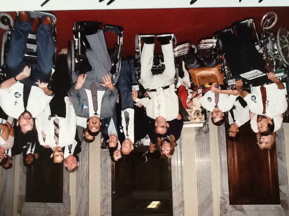 Massachusetts disability community members meeting with Ted Kennedy after the signing of the ADA in 1990.