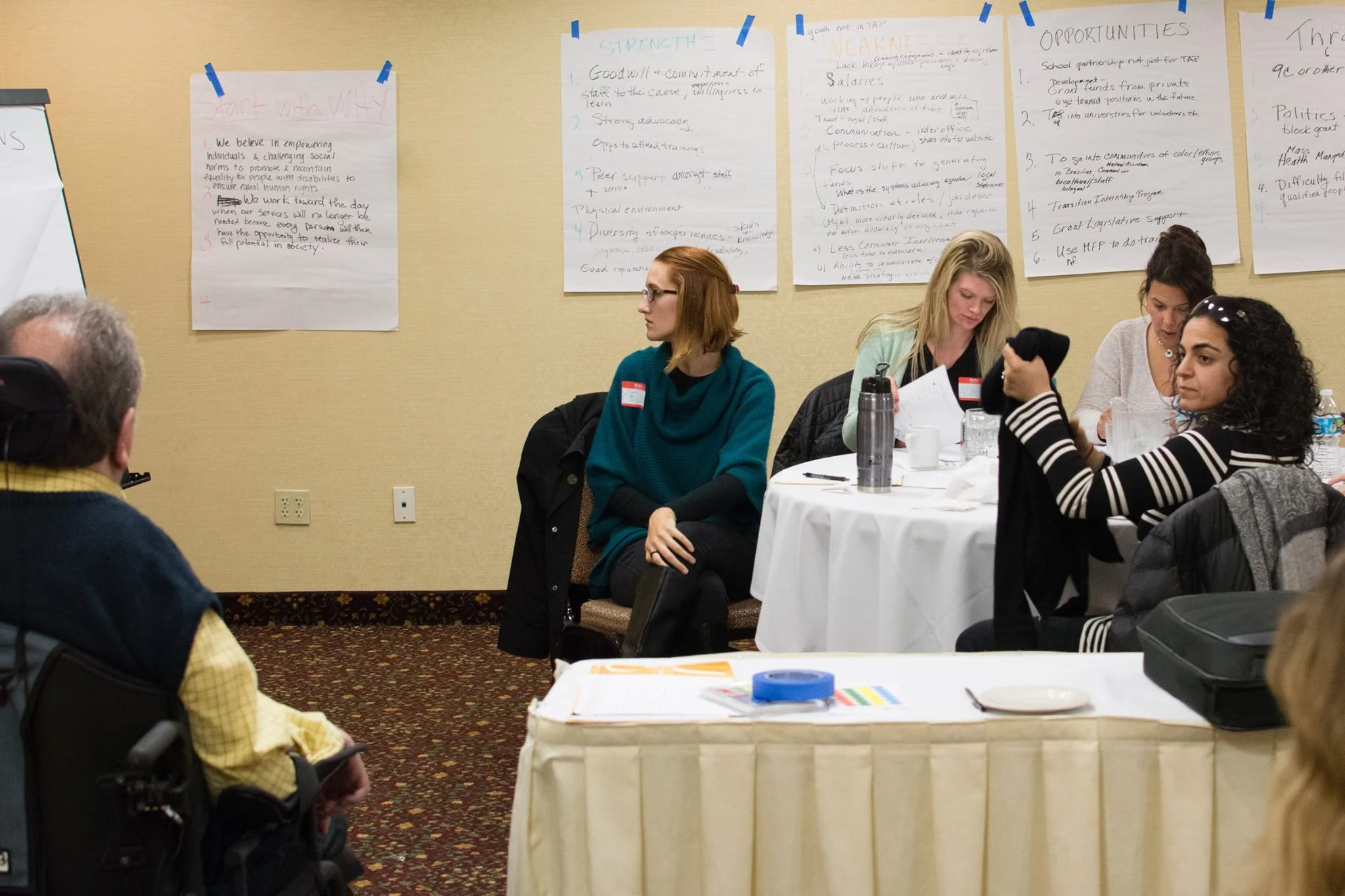  Picture from a day long retreat with staff from Metro West Center for Independent Living on how to improve team building and quality of advocacy and services.