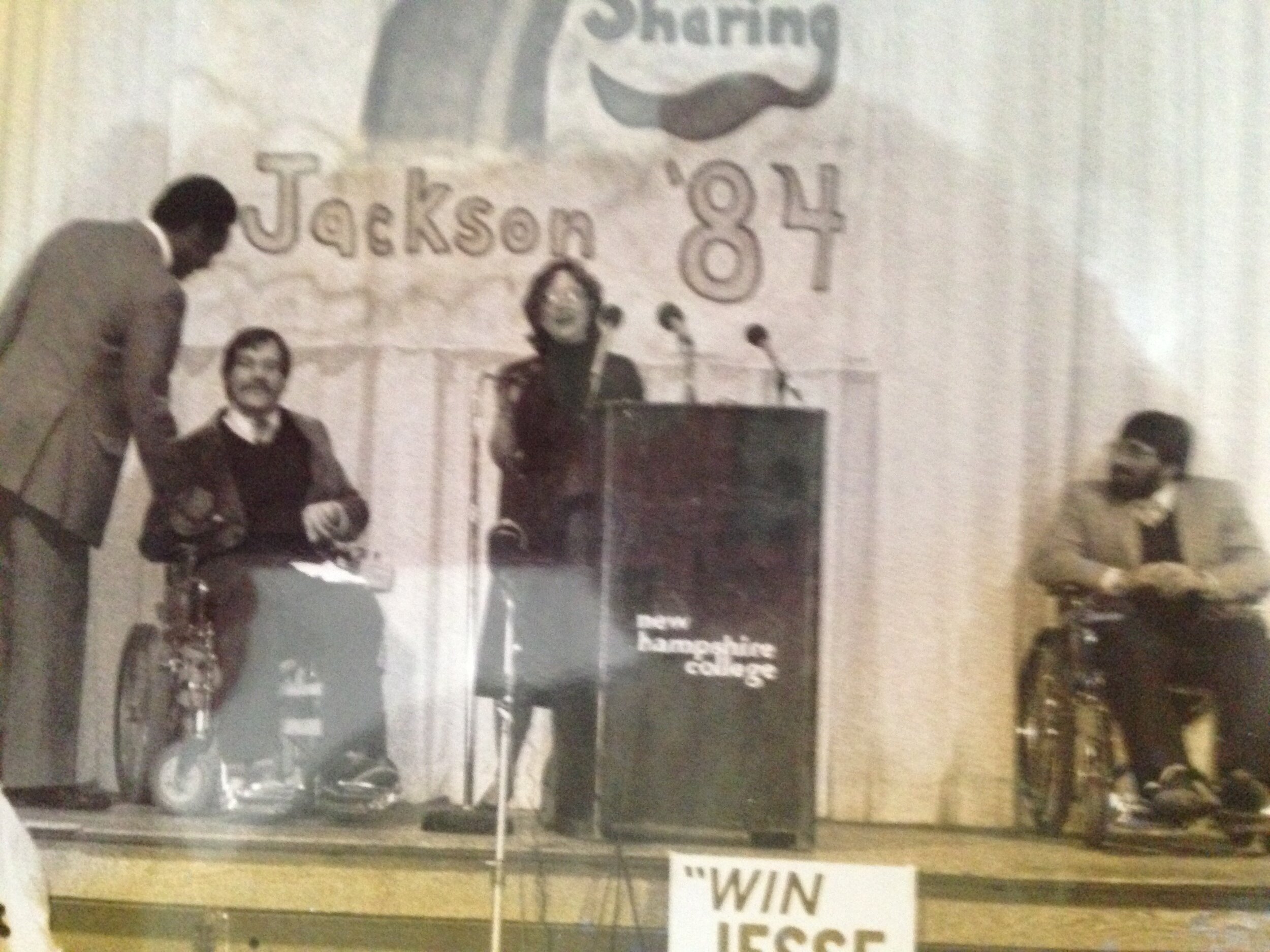 Charlie and Larry Robinson introduce Jesse Jackson in New Hampshire