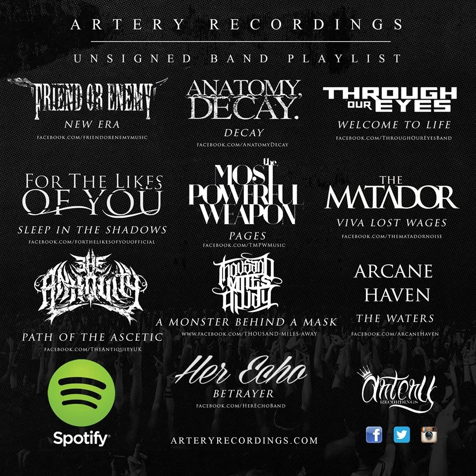 Artery Recordings Unsigned Band January Playlist