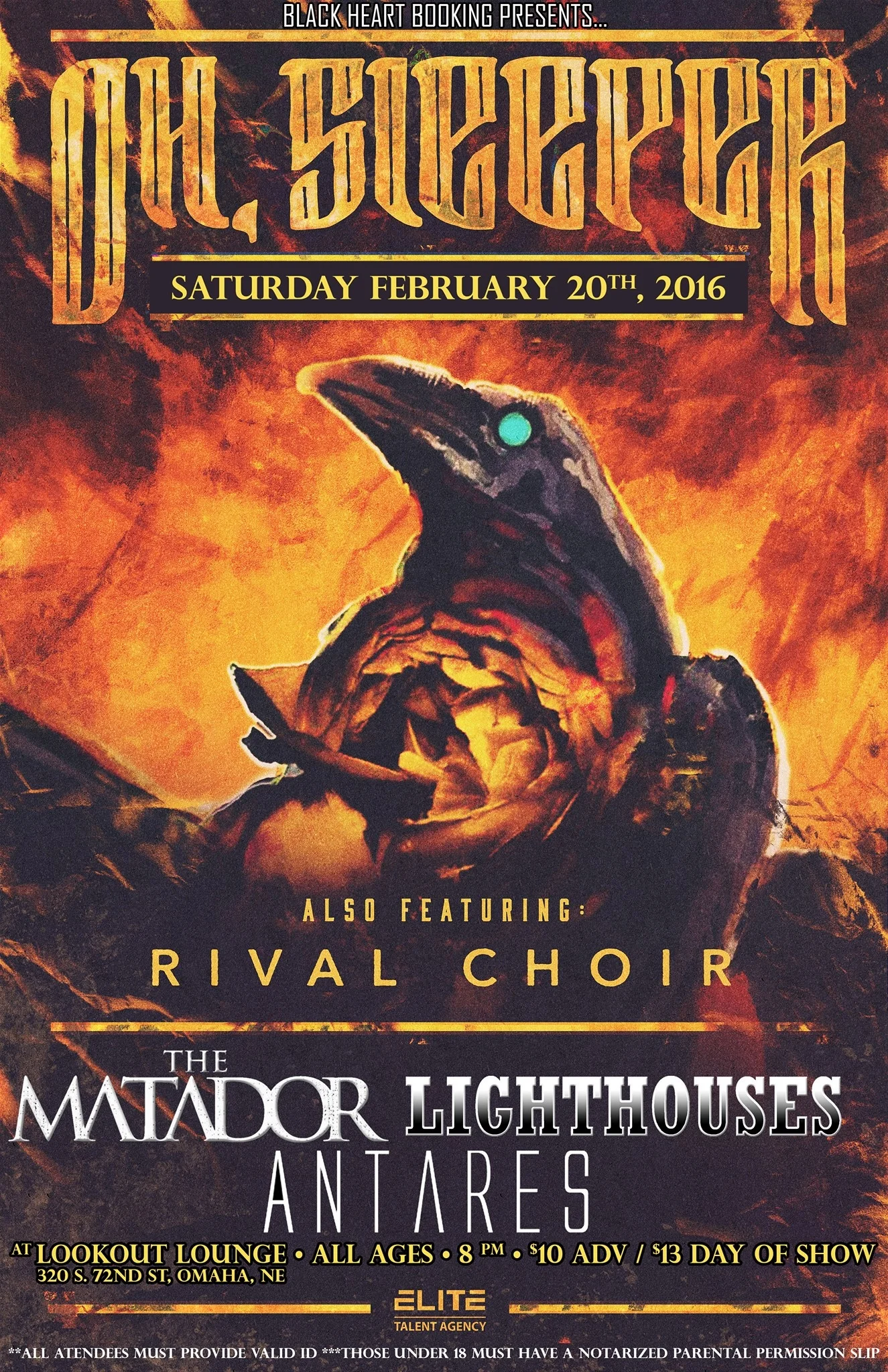Oh, Sleeper / Rival Choir (Mouth of the South) / The Matador / Lighthouses / Antares @ Lookout Lounge