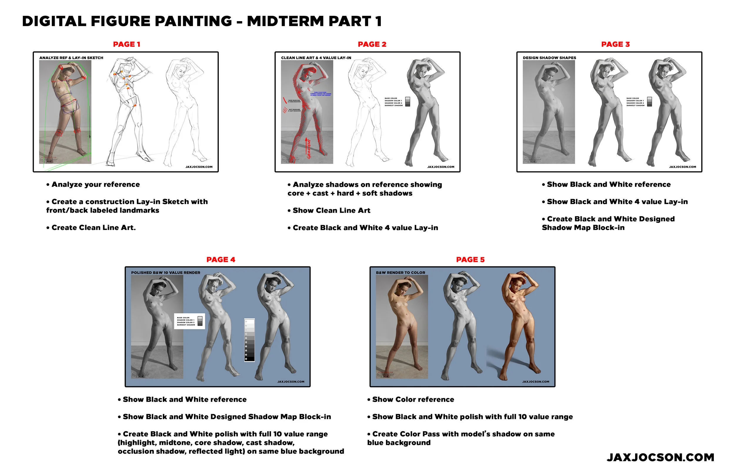 GAM266 DIGITAL FIGURE PAINTING Understanding the human body is one of the most important tools in creating a believable character! This class is designed to develop your artistic eye, painting, and draftsmanship skills to execute the human figure. You will learn how to break down the human figure to the most primitive forms, basic anatomy groups, gesture, structure, planer masses, and translate the reference to your digital canvas. Topics such as capturing likeness, lighting, and designing your shapes will be covered in class demos. Figure models will be both nude and draped. This class is taught from the view point of a character designer. 