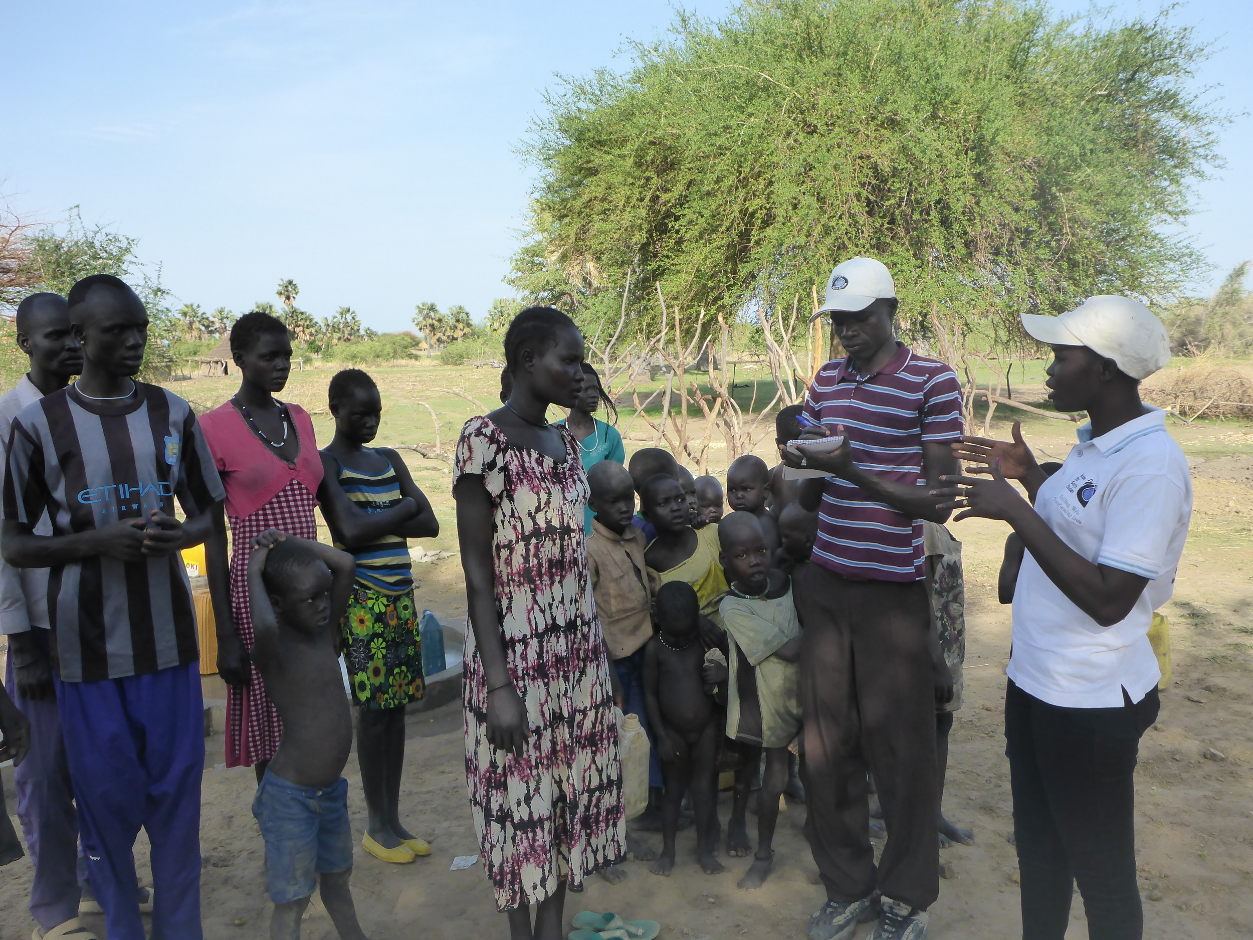 WFSS hygiene team helps villagers in gaikou identify hygiene areas needing improvement
