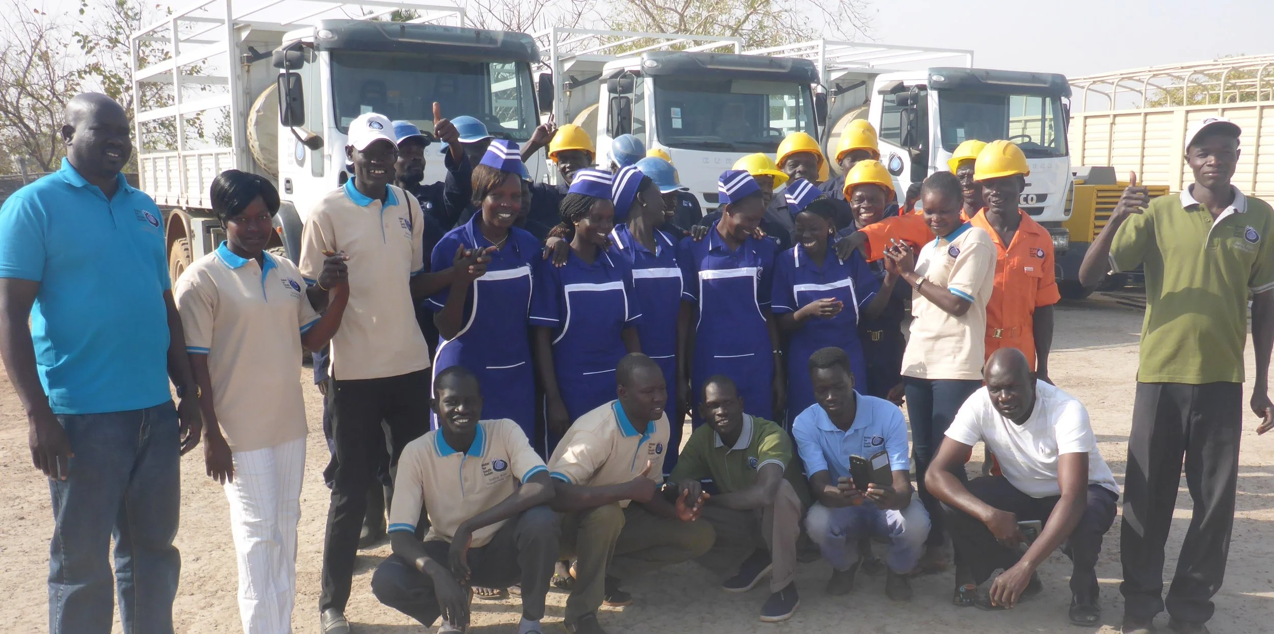WFSS managers and team members at the WFSS compound in Wau, ready to start the season.