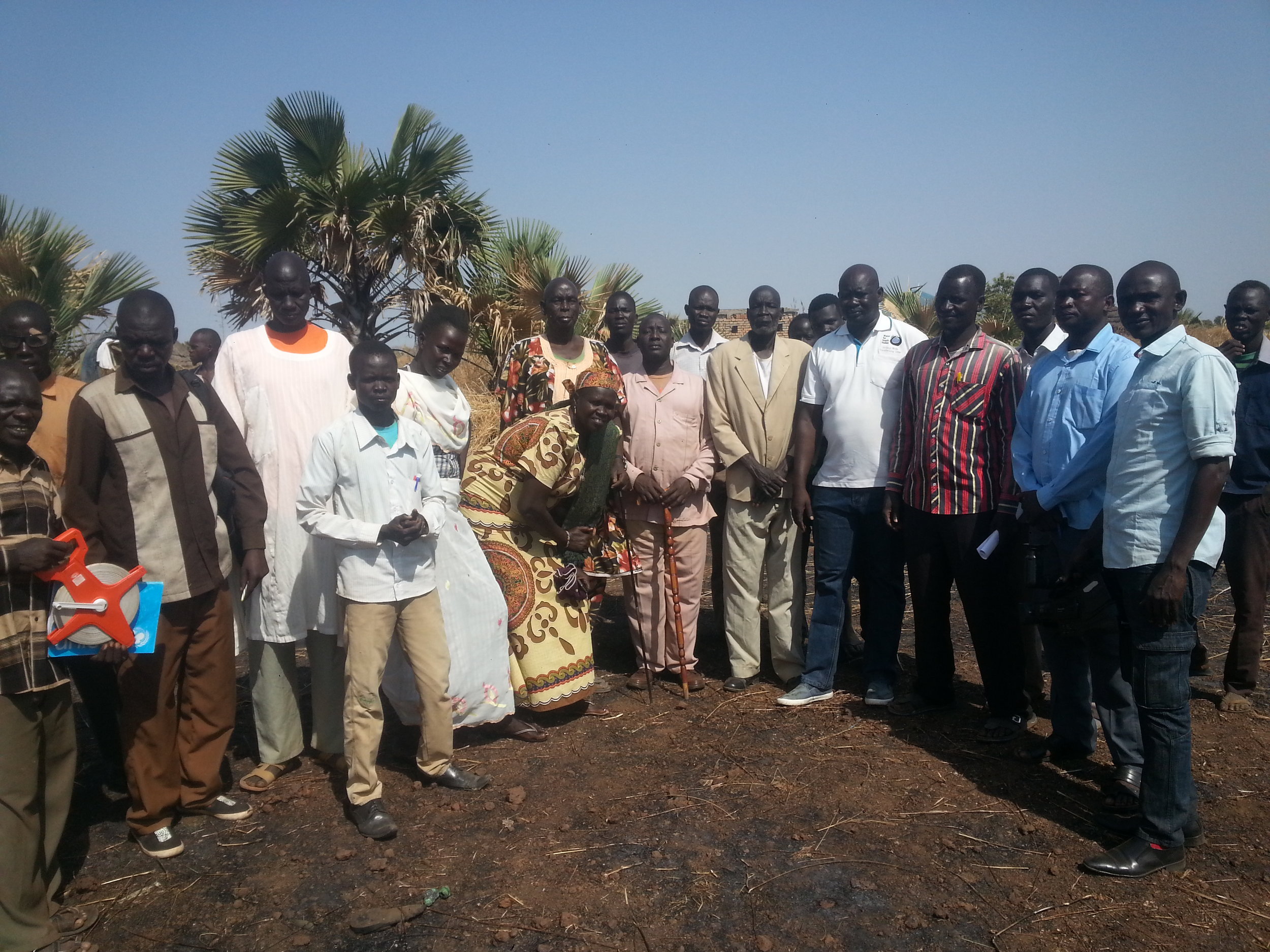 AJ with the community around Zagalona Primary School.