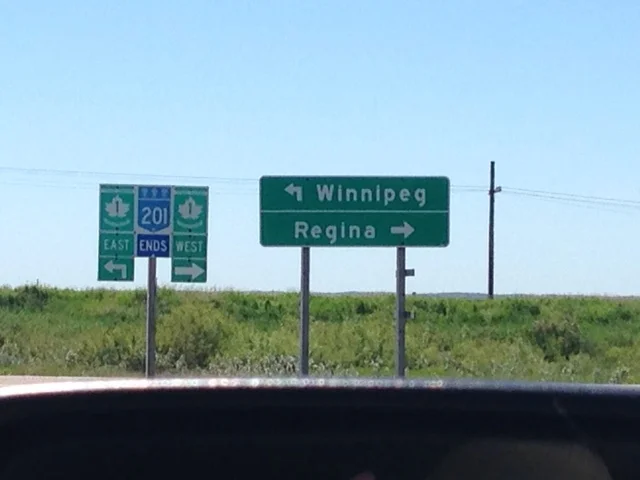 Took this photo leaning out the car window on the way to Winnipeg...gives you an idea what's in the middle of Canada. 