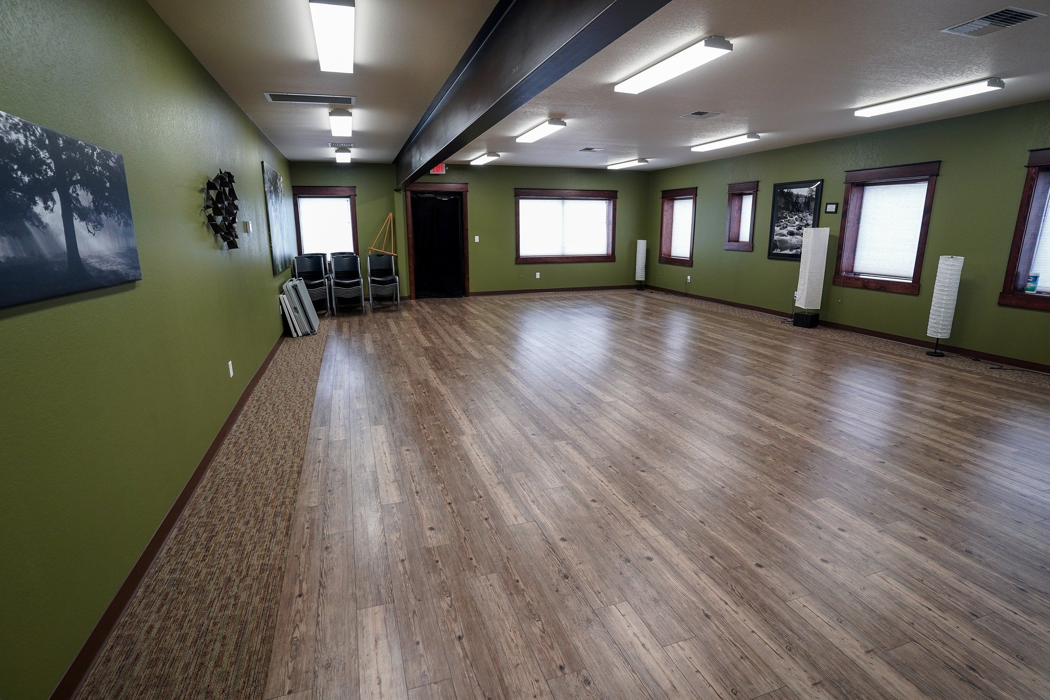 Our beautiful studio is looking for people who want to teach! We'd love to have yoga or other movement or fitness classes. It's the perfect space for these!

Our studio is also available to rent for meetings and events. Call us for details!