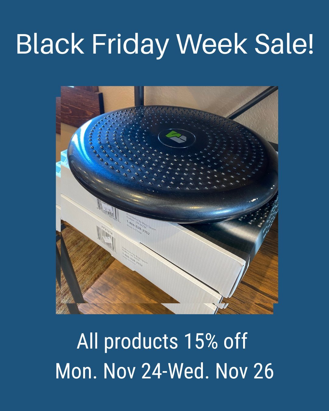 We&rsquo;re grateful for you! 💛
Celebrate Black Friday Week with 15% off all products and supplements.
A little thank-you for supporting local wellness.
Sale runs Nov 24&ndash;26.