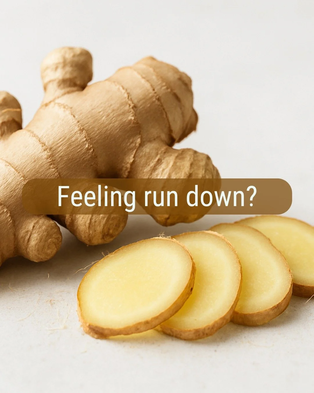 Feeling run down? A little ginger can go a long way. 🌿
It calms inflammation, supports your immune system, and helps your body bounce back faster.

Add fresh ginger to tea or smoothies for a warm, natural boost.

💛 Simple choices make a big differe