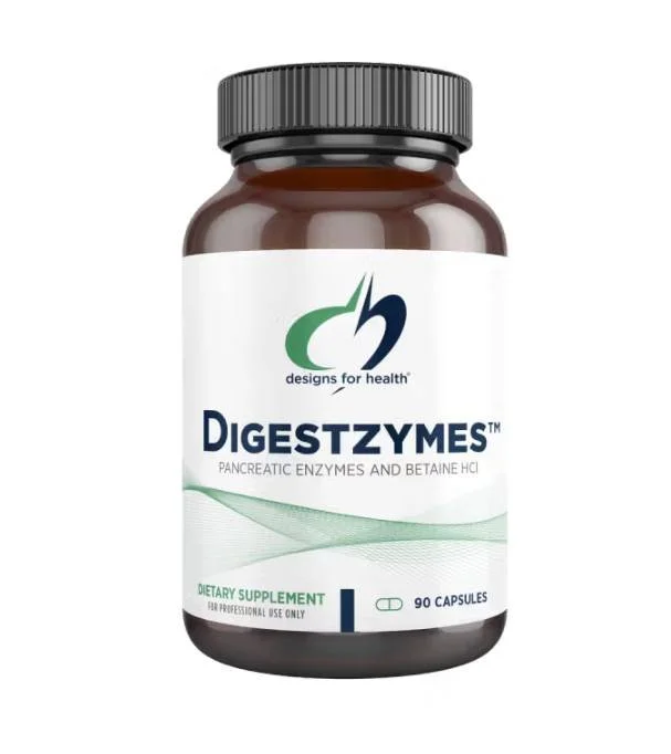 Feeling bloated, uncomfortable, or sluggish after meals?

We're excited to now carry Digestzymes&trade; by Designs for Health&mdash;a comprehensive digestive enzyme formula designed to help your body break down proteins, fats, carbohydrates, dairy, a