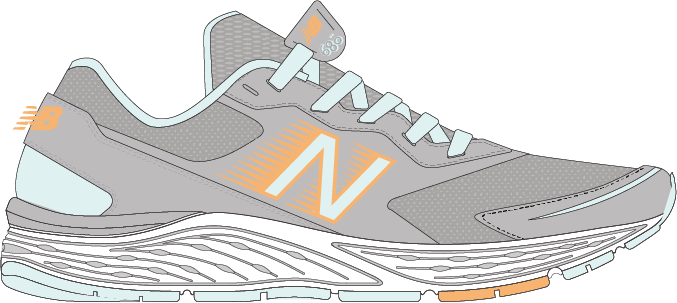 Girls 680v6 in Rain Cloud, Pale Blue Chill &amp; Light Mango