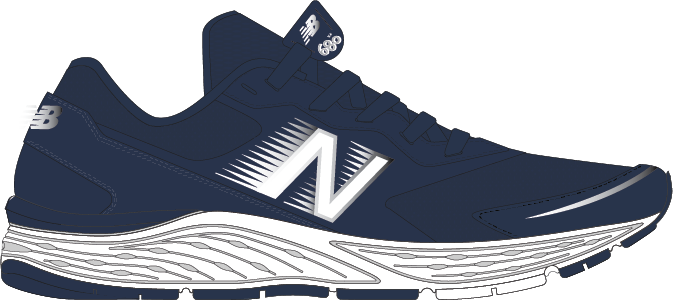 Gender Neutral 680v6 in Natural Indigo, White &amp; Silver Metallic