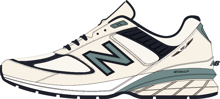 Boys 990v5 in Team Cream, Angora, Eclipse &amp; Deep Sea