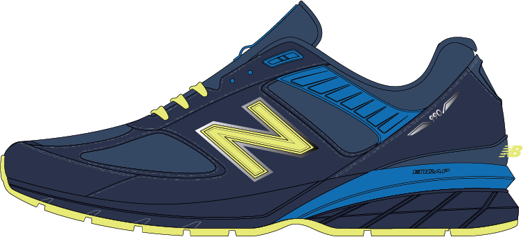 Boys 990v5 in Natural Indigo, Lagoon, Laser Blue, Hi Lite &amp; Black Metallic