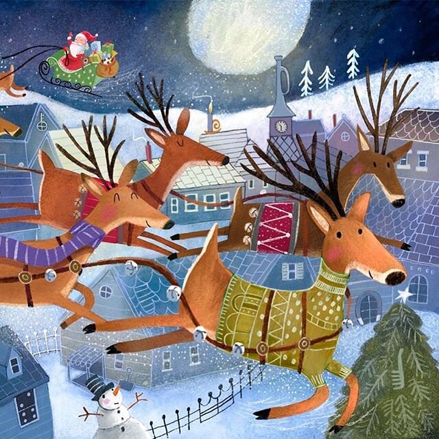 Earlier this year I had the fun job of illustrating a Highlights Hidden Picture Storybook ~ &lsquo;Twas the Night Before Christmas by Clement C. Moore. 🌲Twelve hidden objects on every page including the front and back cover! A super fun puzzle book 