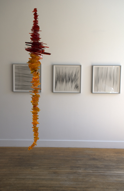 Vein , 2010, automobile tail light pieces, monofiliment, 30" high