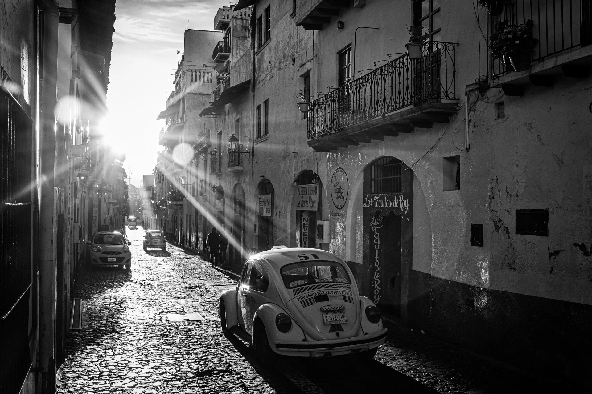VW Taxis in Taxco by Kathleen Gerber.jpg