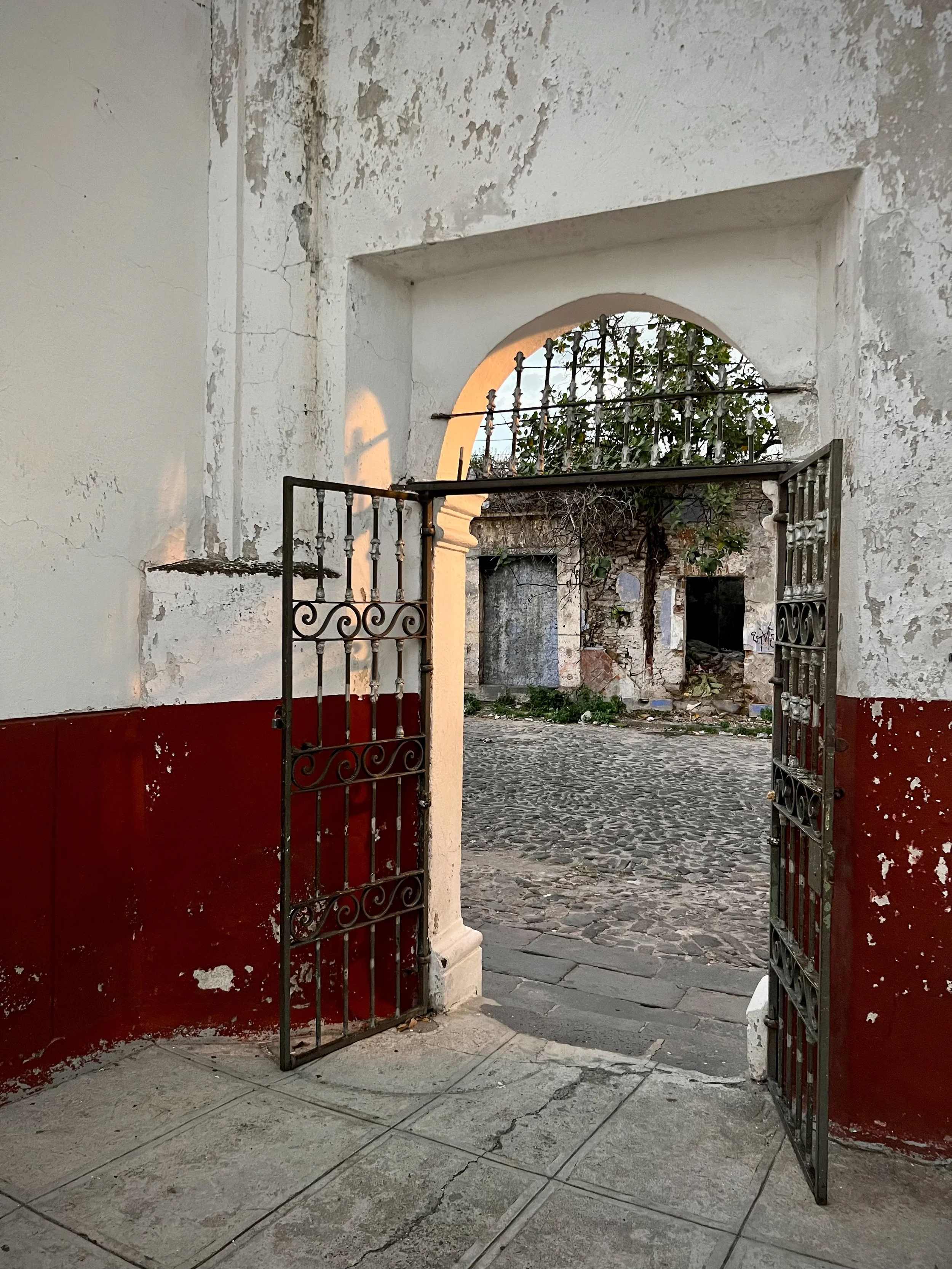 Exiting the Church Courtyard, Puebla City 