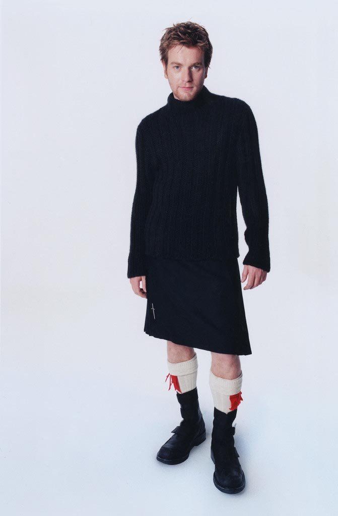 Ewan McGregor, who is never shy from wearing a kilt. Even wore one to receive his OBE from the Queen. 
