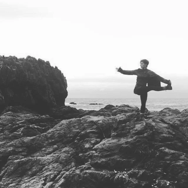 Standing supine twist in Ucluelet, BC