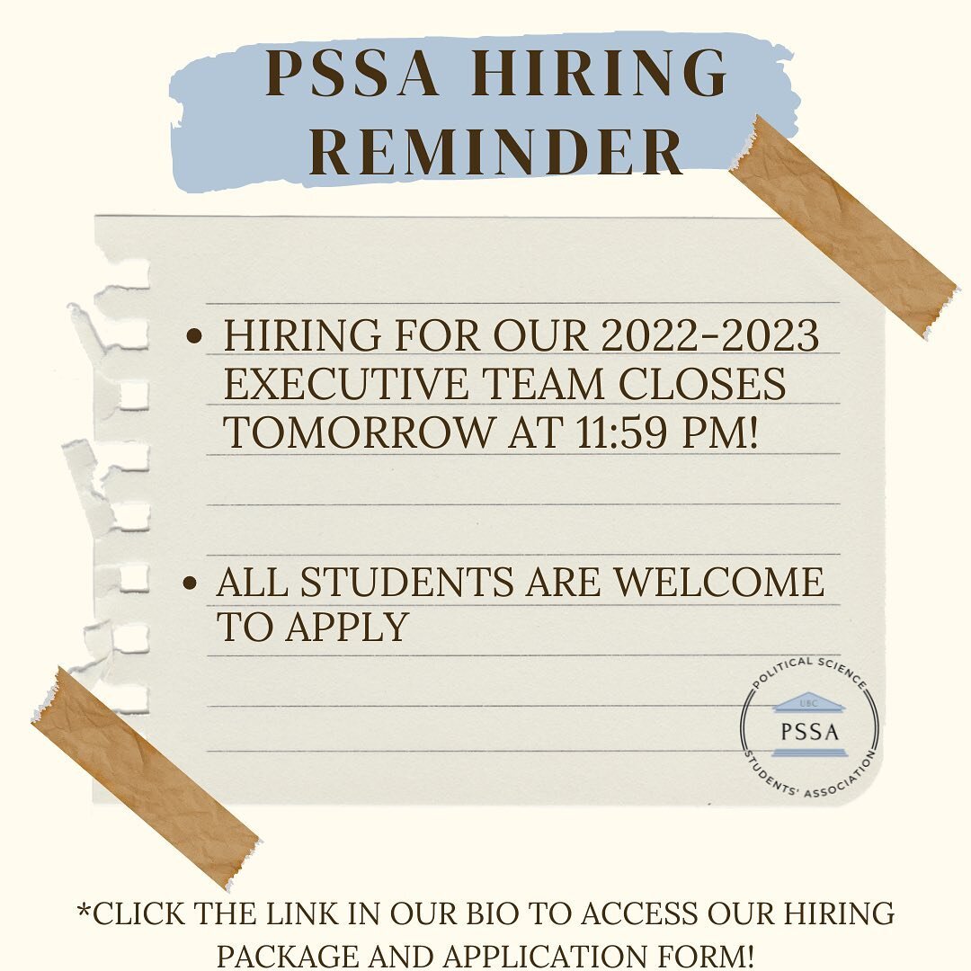 Our hiring period will be open for 1️⃣ more day❗️Our applications close on June 8 at 11:59PM. For more information about our vacant positions, click in our bio to access our hiring package. Our application form is also available through the link in o