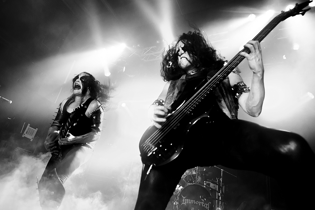 Black Metal band Immortal Live at Hole in the Sky Festival source:  https://commons.wikimedia.org/wiki/File:Immortal_live_@_Hole_in_the_Sky.jpg