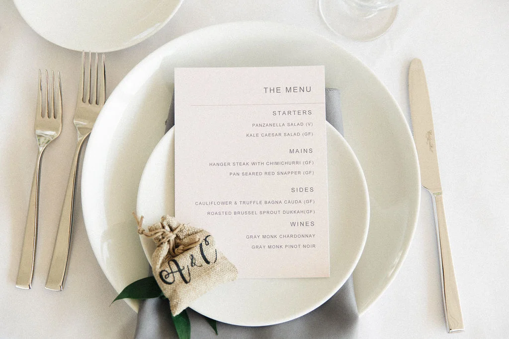 Keepsake Events Vancouver Wedding Menu