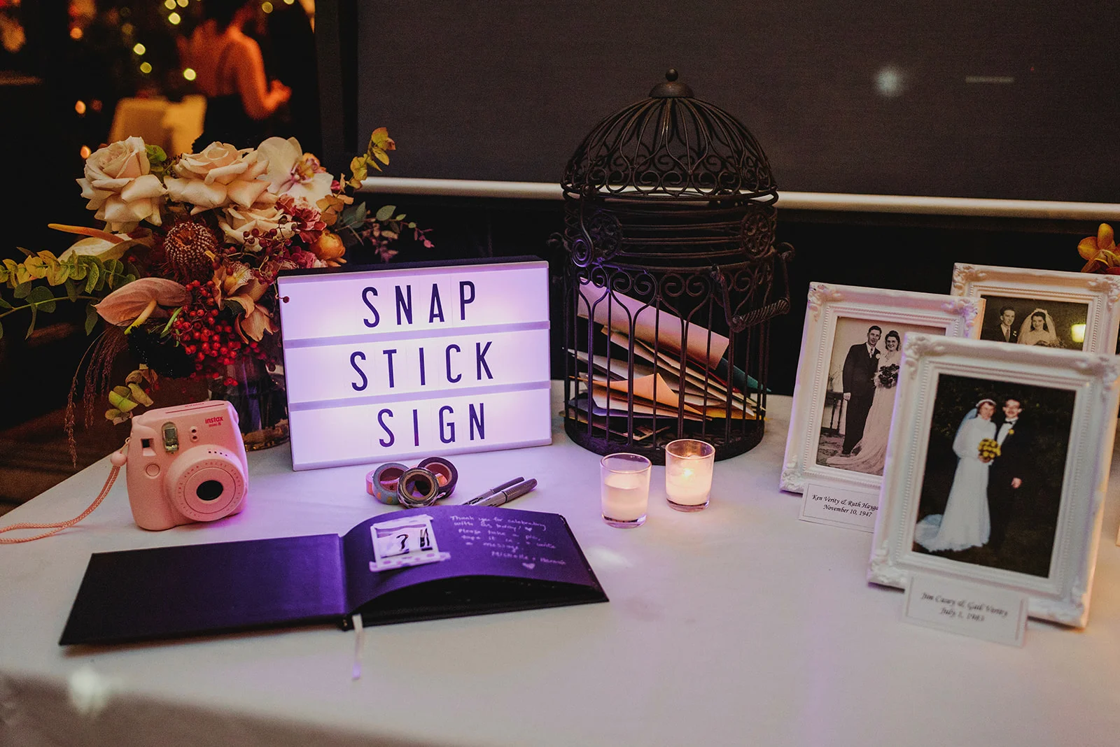 Keepsake Events Vancouver M&H Brix Wedding Polaroid Card Table