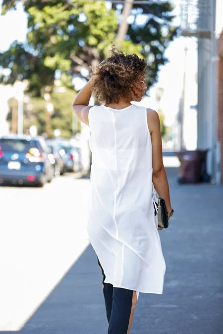 Tall Side Lace Up Longline Vest (added bandeau top underneath) - ASOS /Tall Joggers (36" inseam. Similar HERE ) - ASOS/Booties - Vince Camuto (size 12)/Clutch - H&M/Bracelet - Forever 21 Photo Credit: Joshua Leung