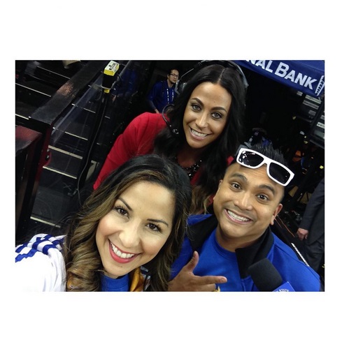 I work closely with Ruby and Franco on game nights. They are our amazing in-arena MC's but more importantly my friends for life. I always have to do a major TALL LEAN-IN when we take selfies.
