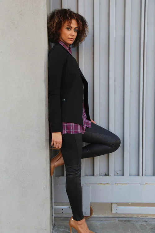 Biker Jacket - Tall Girls / Leather Look Leggings (36") - Tall Girls /Pumps (size 12) - Calvin Klein via Nordstrom Rack/Shirt and clutch - Target Photo Credit: LaKeela Smith (her new site is BOSS by the way)