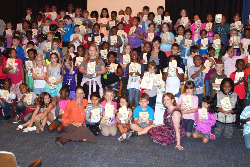 All 125 second graders at Southern Pines Primary School received a copy of Dory Dory Black Sheep -- a gift from the Literacy Fundraising Committee at the Southern Pines Rotary Club. The other adults in the picture are Angie Tally from The Country Bookshop who applied for the grant and Sue Bruton from the Southern Pines Rotary Club. I was hugely honored to be a part of this enormous gift. 