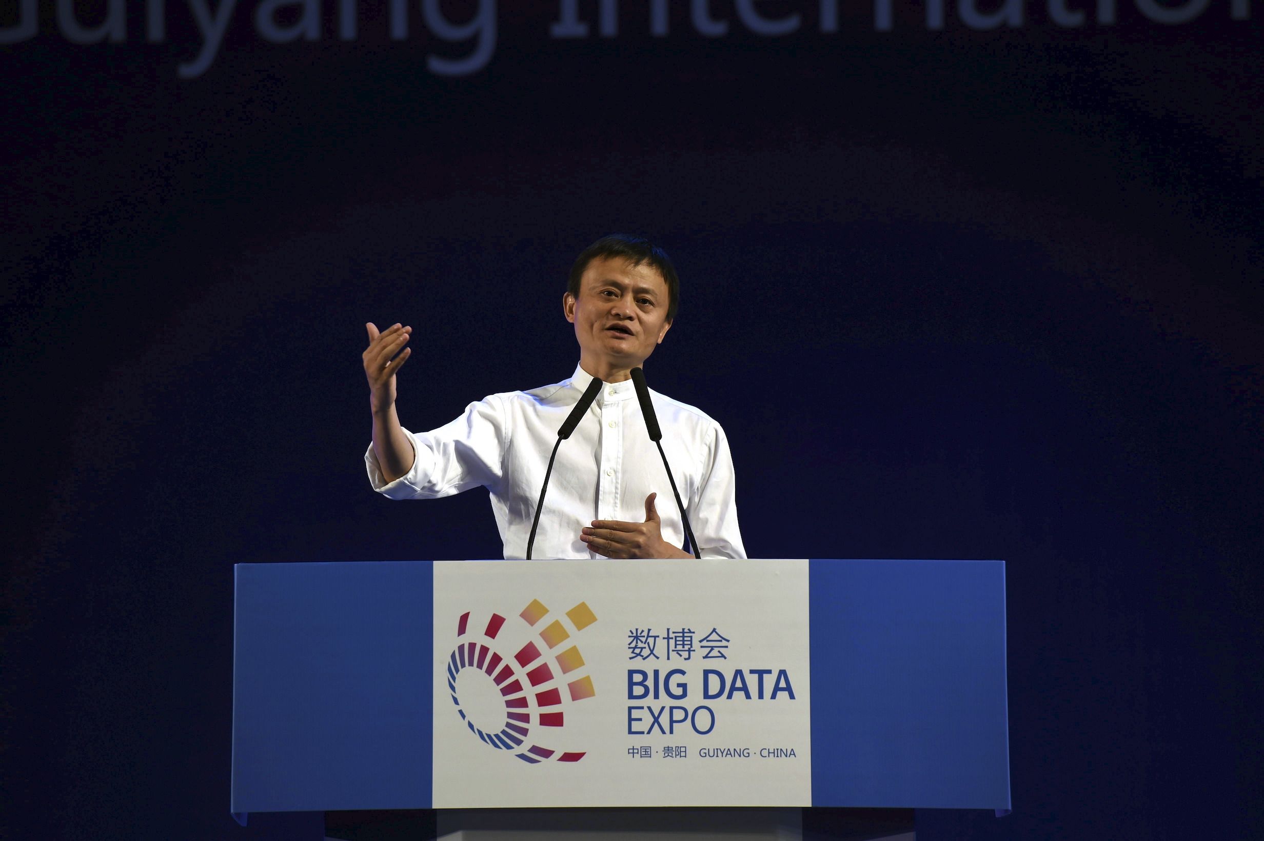 Founder and CEO of Alibaba, Jack Ma giving a keynote address the Big Data Expo China, Guiyang 2018.