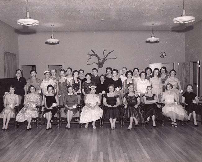 Nary a one of these ladies was interested in washing dishes after their meetings.